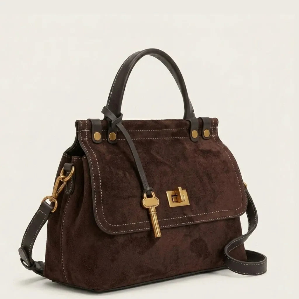 Sac a main verrou doré Café