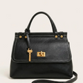 Sac a main verrou doré Noir