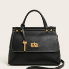Sac a main verrou doré Noir