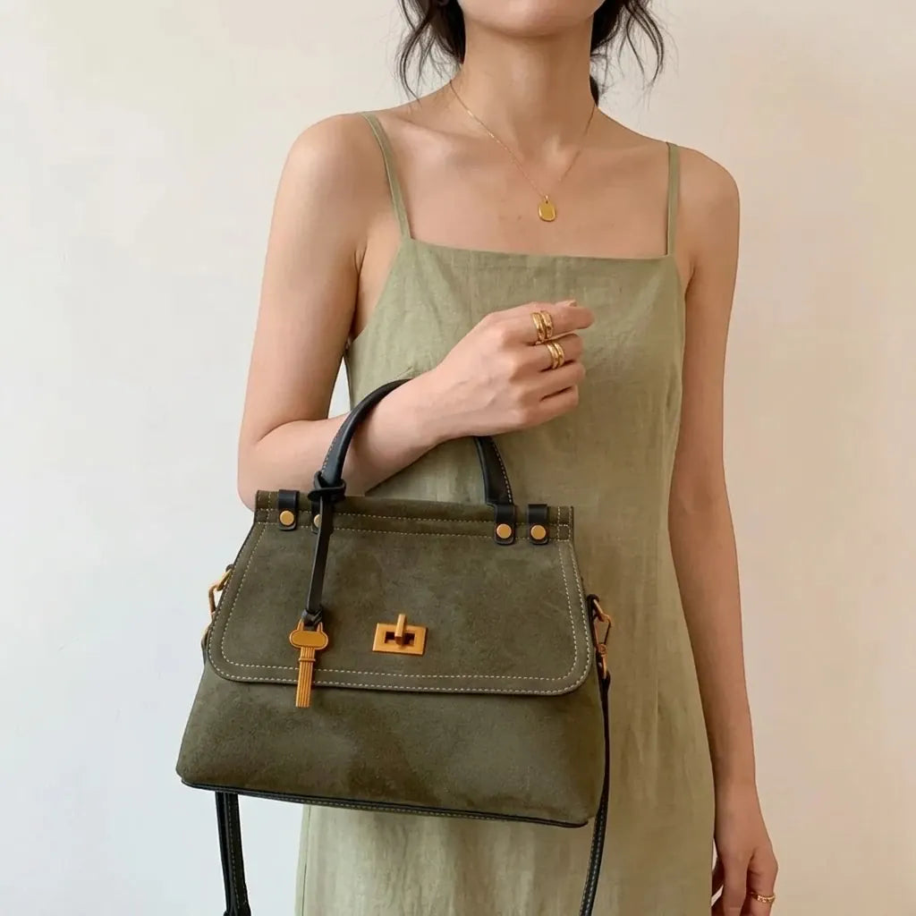 Sac a main verrou doré Vert