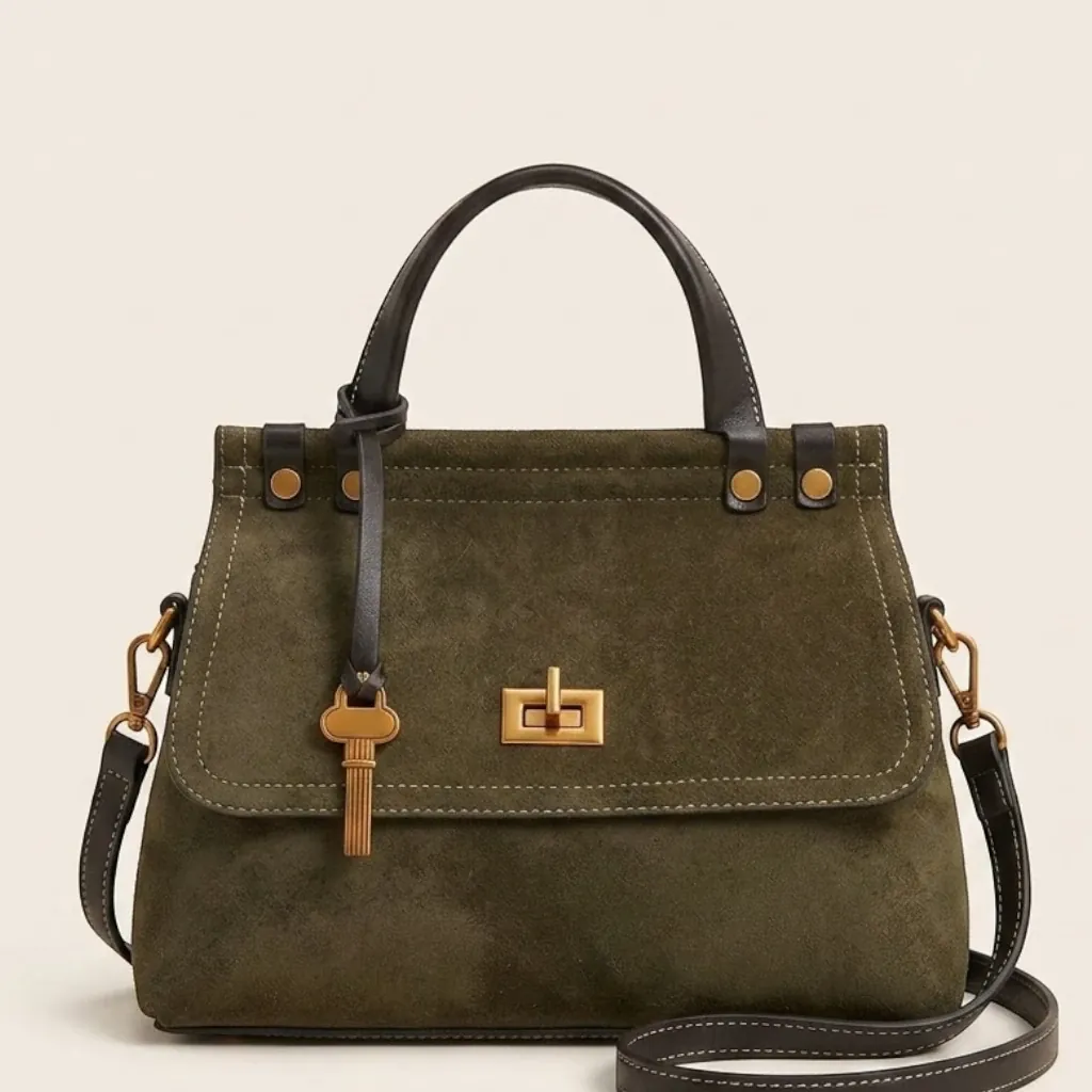 Sac a main verrou doré Vert