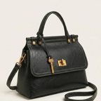 Sac a main verrou doré Noir