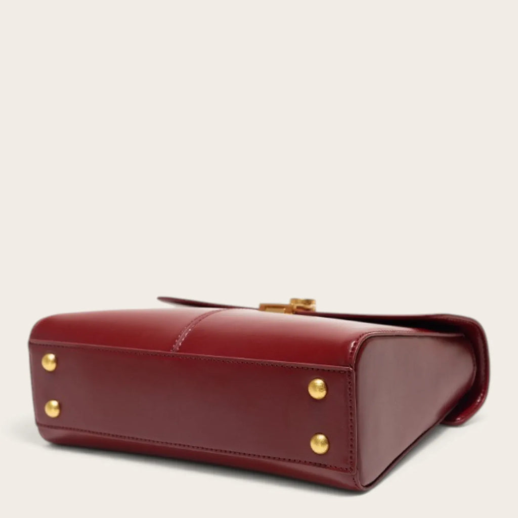 Sac à main vintage rouge en similicuir pour femme, vue 10 - Rouge
