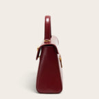 Sac à main vintage rouge en similicuir pour femme, vue 6 - Rouge