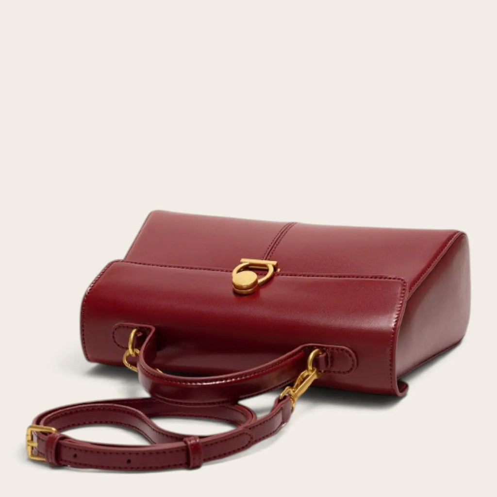 Sac à main vintage rouge en similicuir pour femme, vue 7 - Rouge