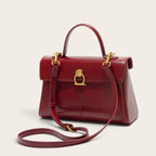 Sac à main vintage rouge en similicuir pour femme, vue 9 - Rouge