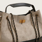 Sac à main vintage surpiqûres matelassées Beige