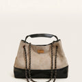 Sac à main vintage surpiqûres matelassées Beige