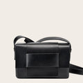 Sac bandoulière cuir tressé Noir