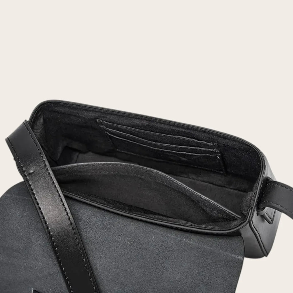 Sac bandoulière cuir tressé Noir