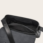 Sac bandoulière cuir tressé Noir