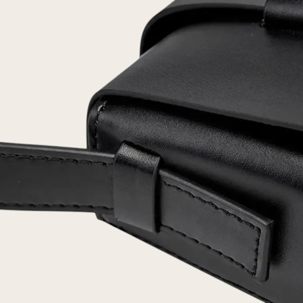 Sac bandoulière cuir tressé Noir
