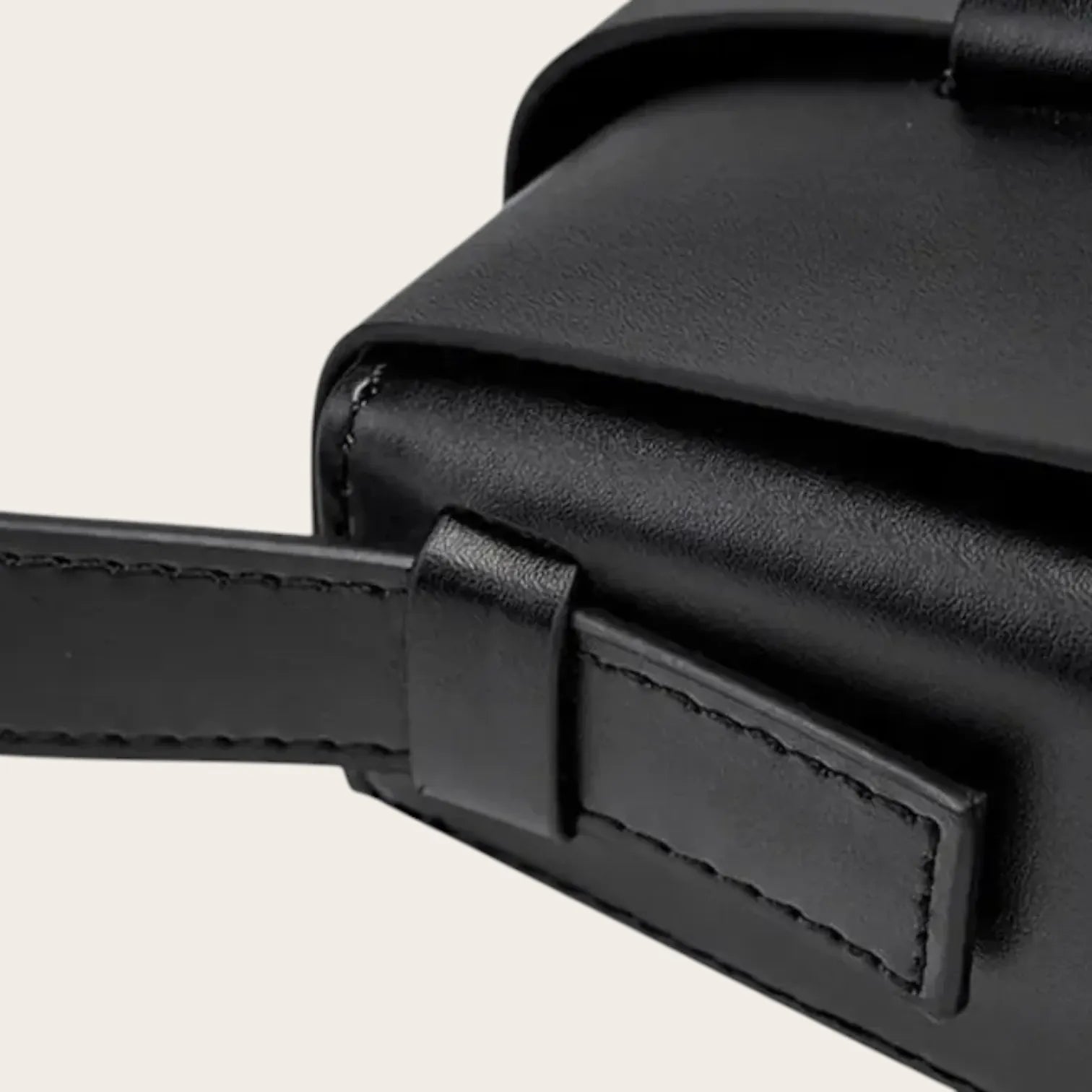 Sac bandoulière cuir tressé Noir