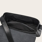 Sac bandoulière cuir tressé Noir