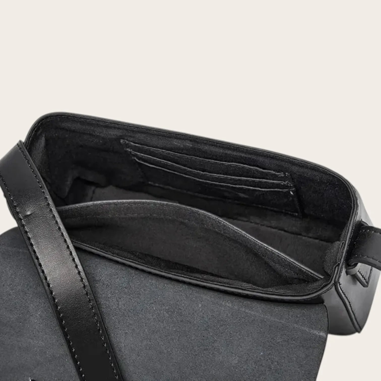 Sac bandoulière cuir tressé Noir