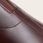 Sac bandoulière demi-lune en cuir glossé Marron