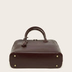Sac bandoulière demi-lune en cuir glossé Marron