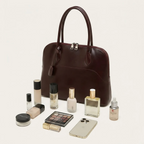 Sac bandoulière demi-lune en cuir glossé Marron
