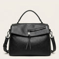 Sac bandoulière design en cuir grainé Noir