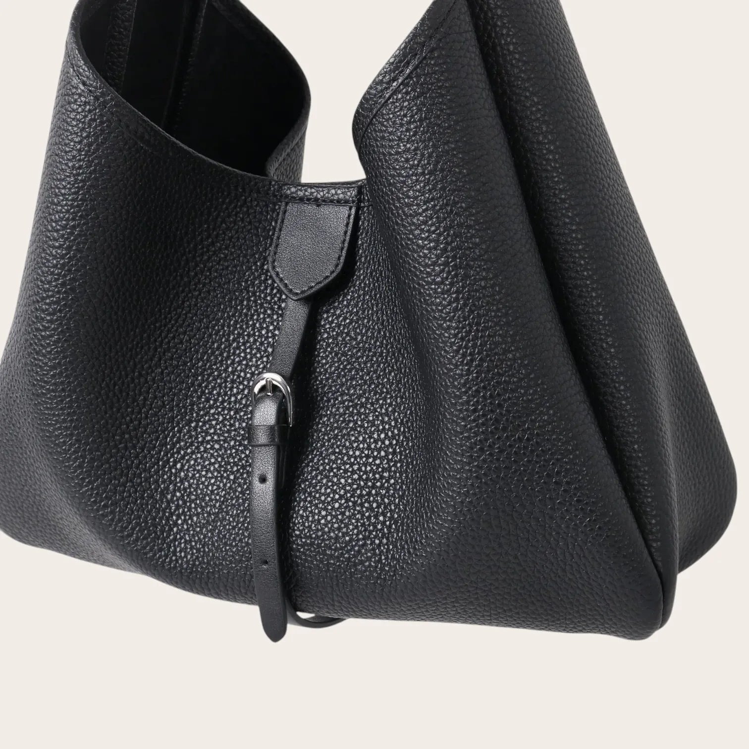 Sac bandoulière en cuir bord Noir
