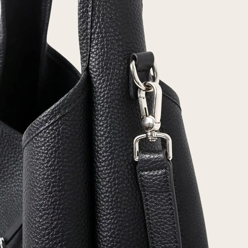 Sac bandoulière en cuir bord Noir