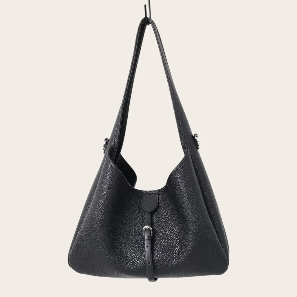 Sac bandoulière en cuir bord Noir