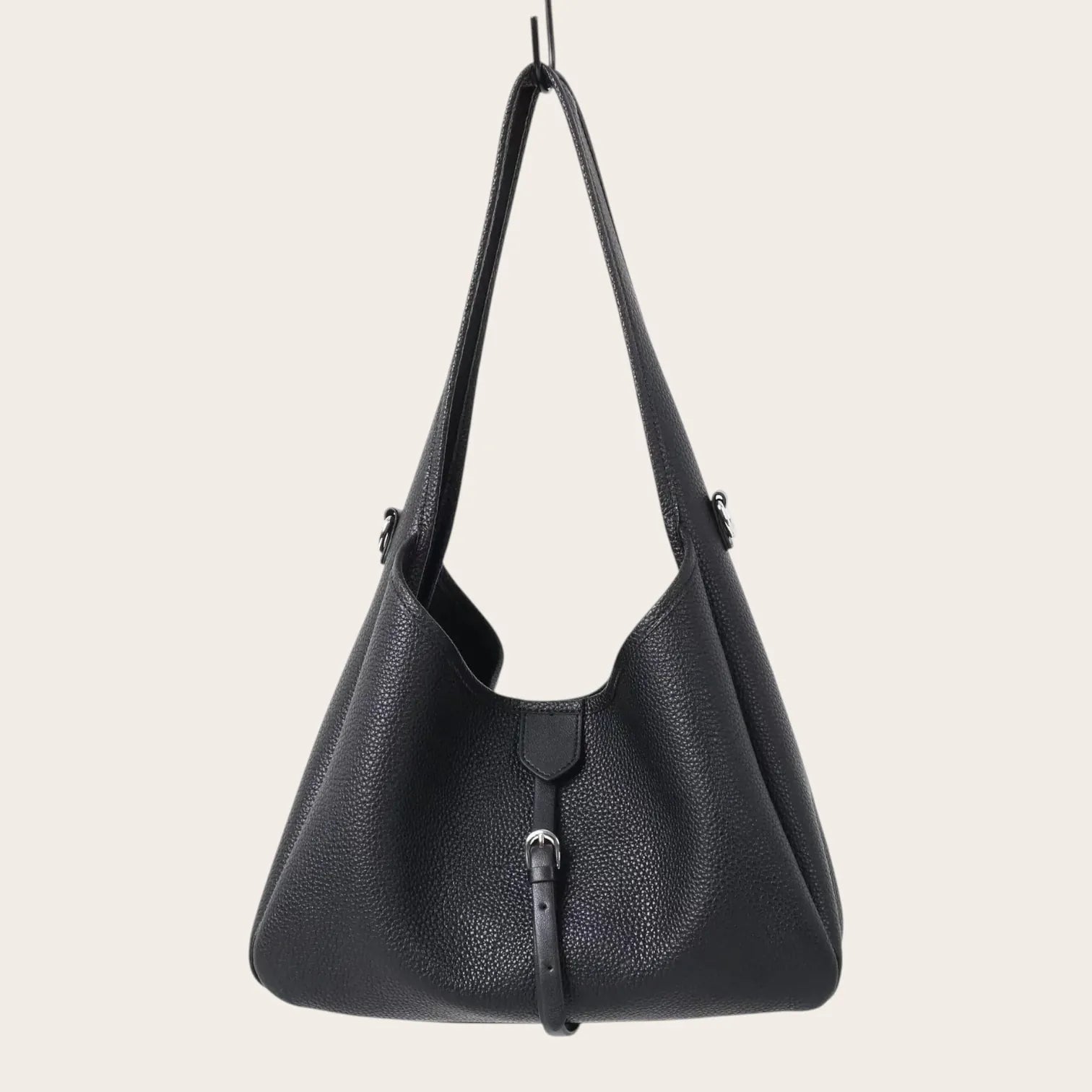 Sac bandoulière en cuir bord Noir
