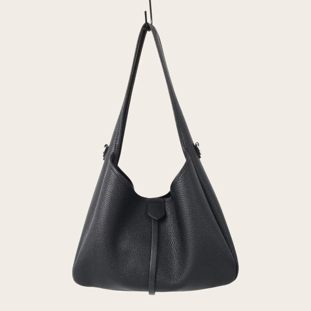 Sac bandoulière en cuir bord Noir