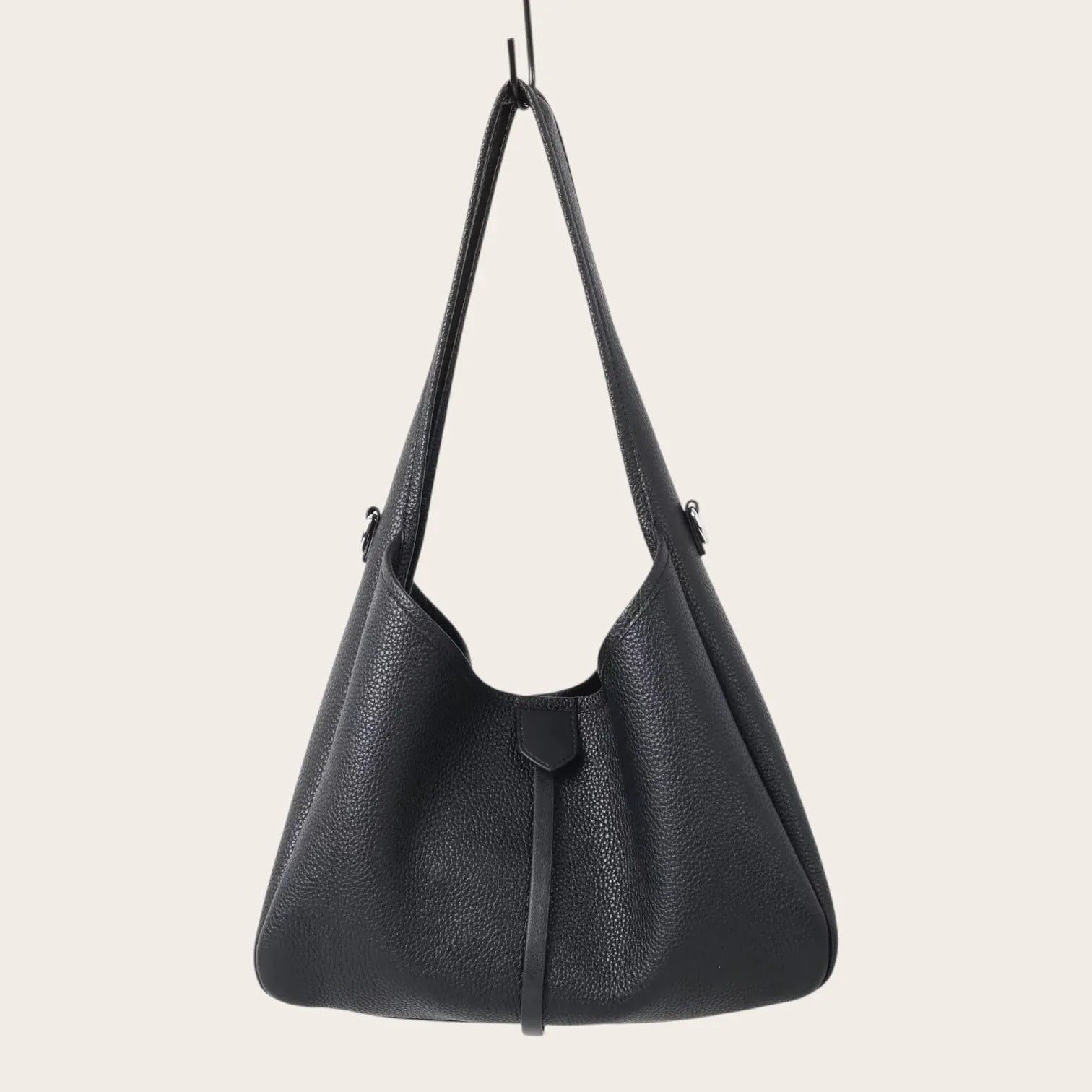 Sac bandoulière en cuir bord Noir