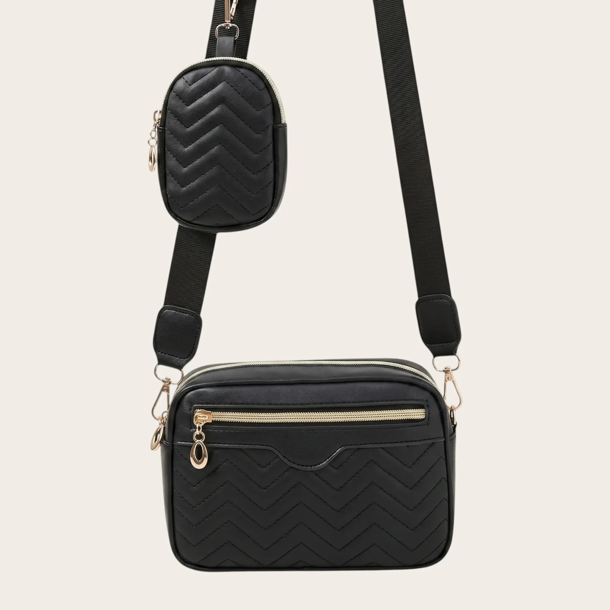 Sac bandoulière en similicuir strié