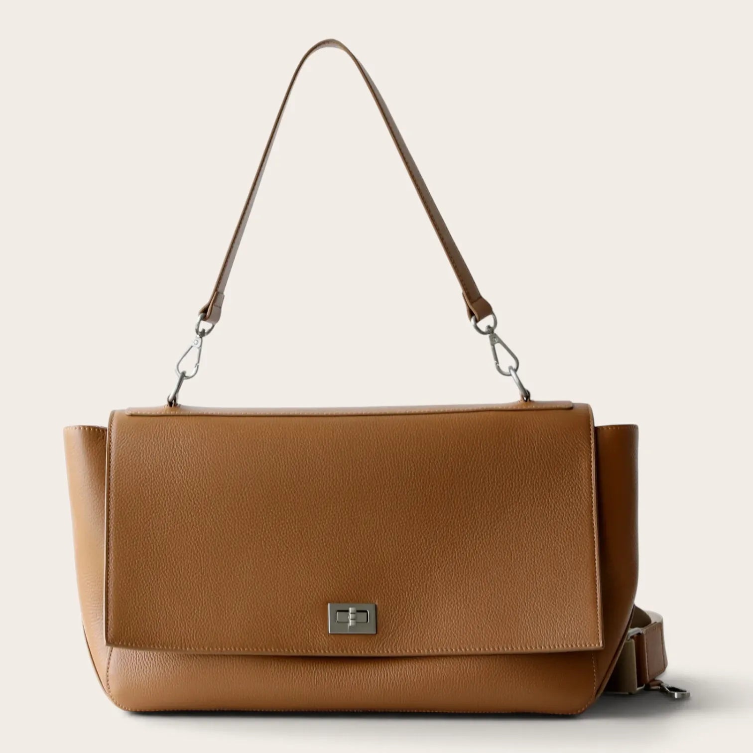 Sac bandoulière large rétro cuir Marron