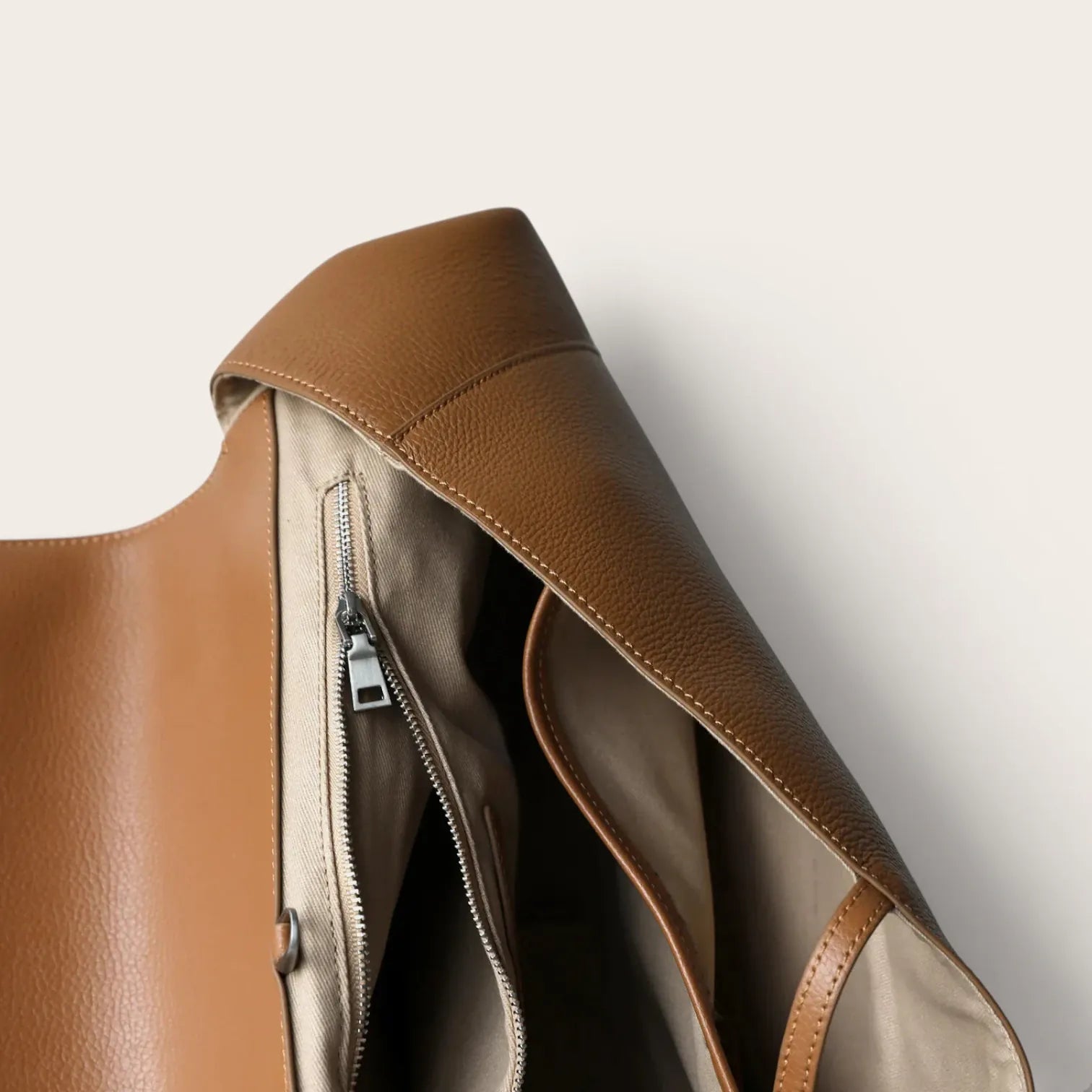 Sac bandoulière large rétro cuir Marron