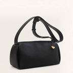 Sac bandoulière oreiller cuir vegan grainé Noir