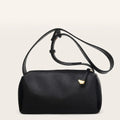 Sac bandoulière oreiller cuir vegan grainé Noir