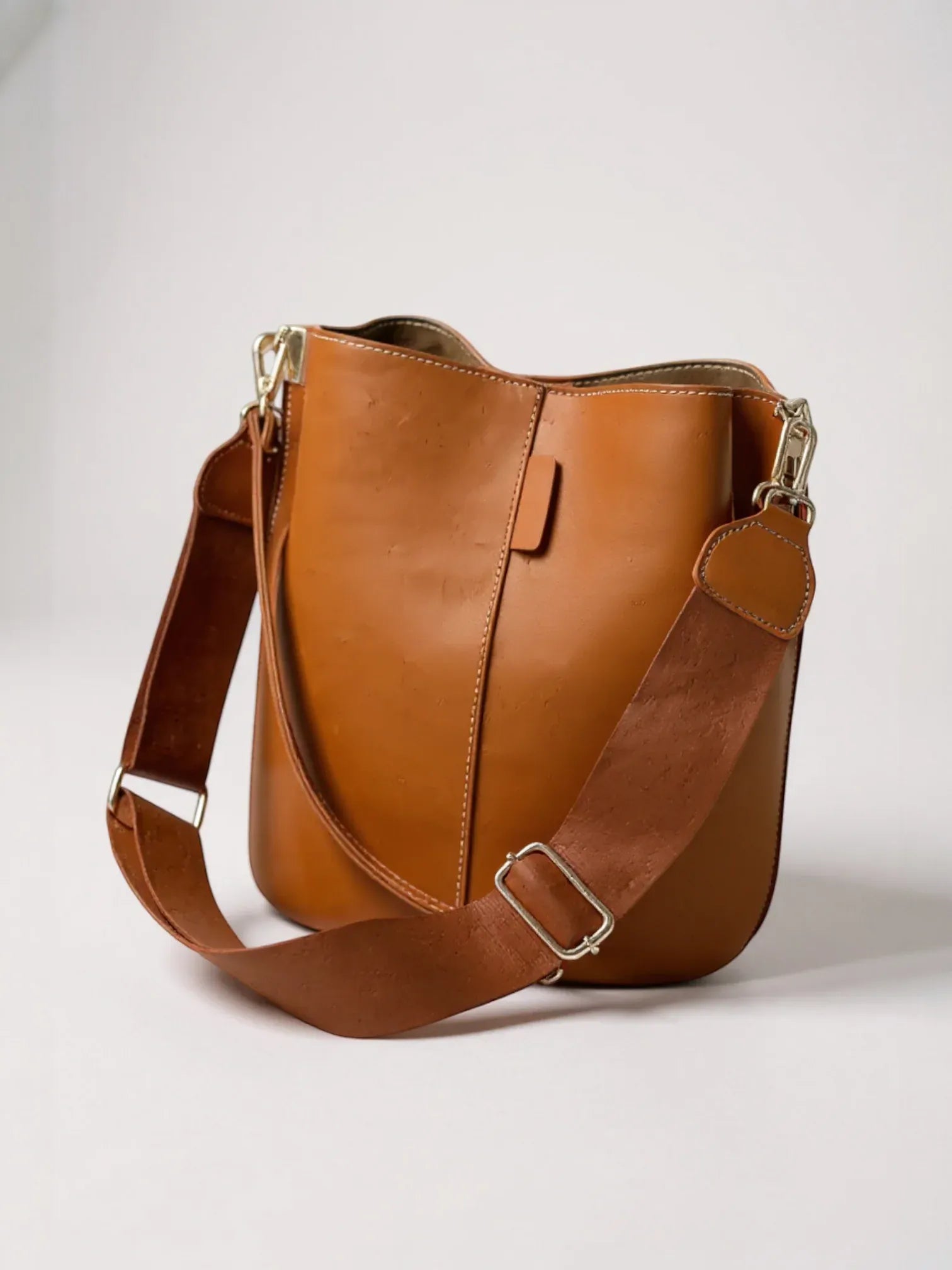 Sac bandoulière seau Marron