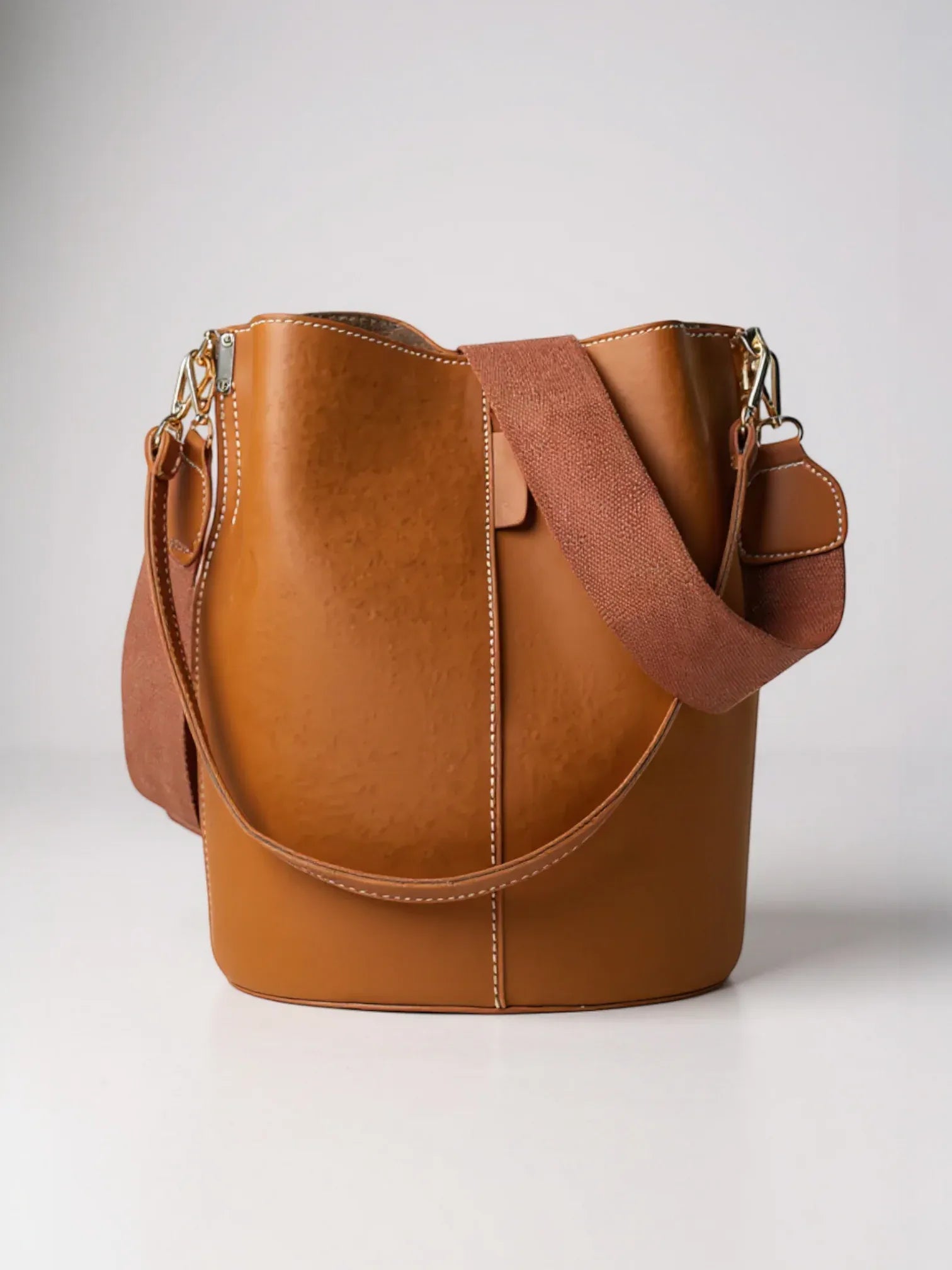 Sac bandoulière seau Marron