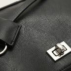 Sac bandoulière similicuir lisse manchette Noir