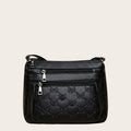 Sac bandoulière triple zippe en cuir vegan grainé