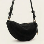 Sac bonbon daim vegan demi-lune Noir