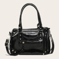 Sac boston verni studs rock Noir
