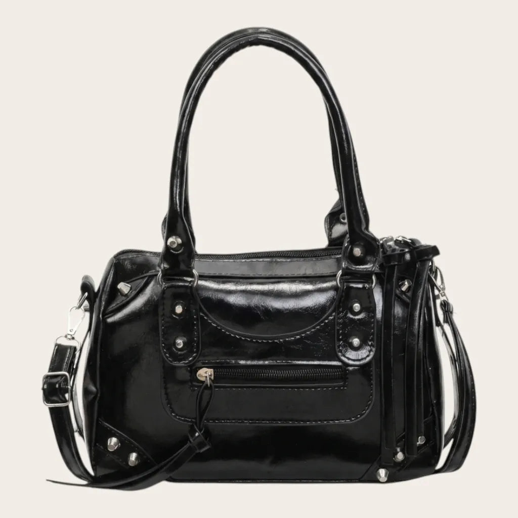 Sac boston verni studs rock Noir