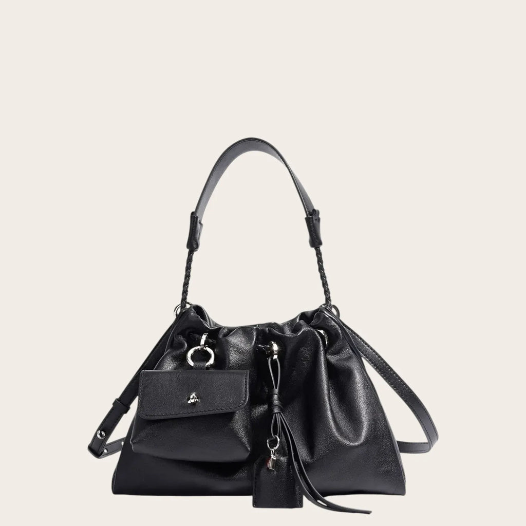 Sac bourse cuir pochette Noir