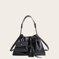 Sac bourse cuir pochette Noir