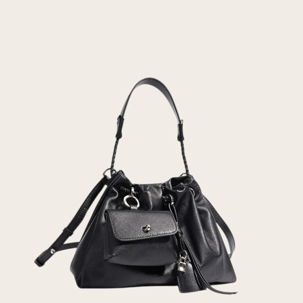 Sac bourse cuir pochette Noir