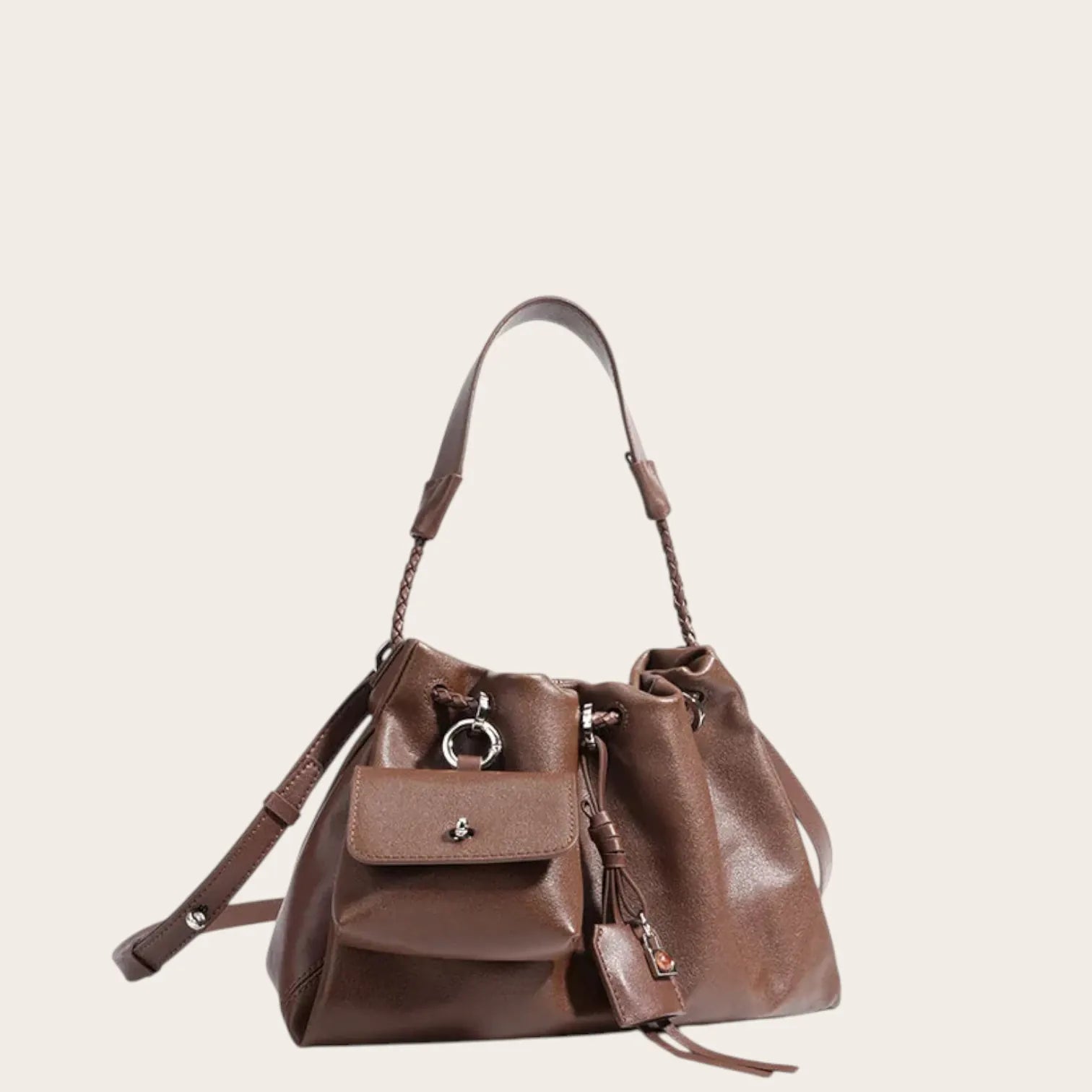 Sac bourse cuir pochette Marron