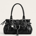 Sac cabas biker clous cadenas vintage Noir