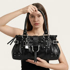 Sac cabas biker clous cadenas vintage Noir