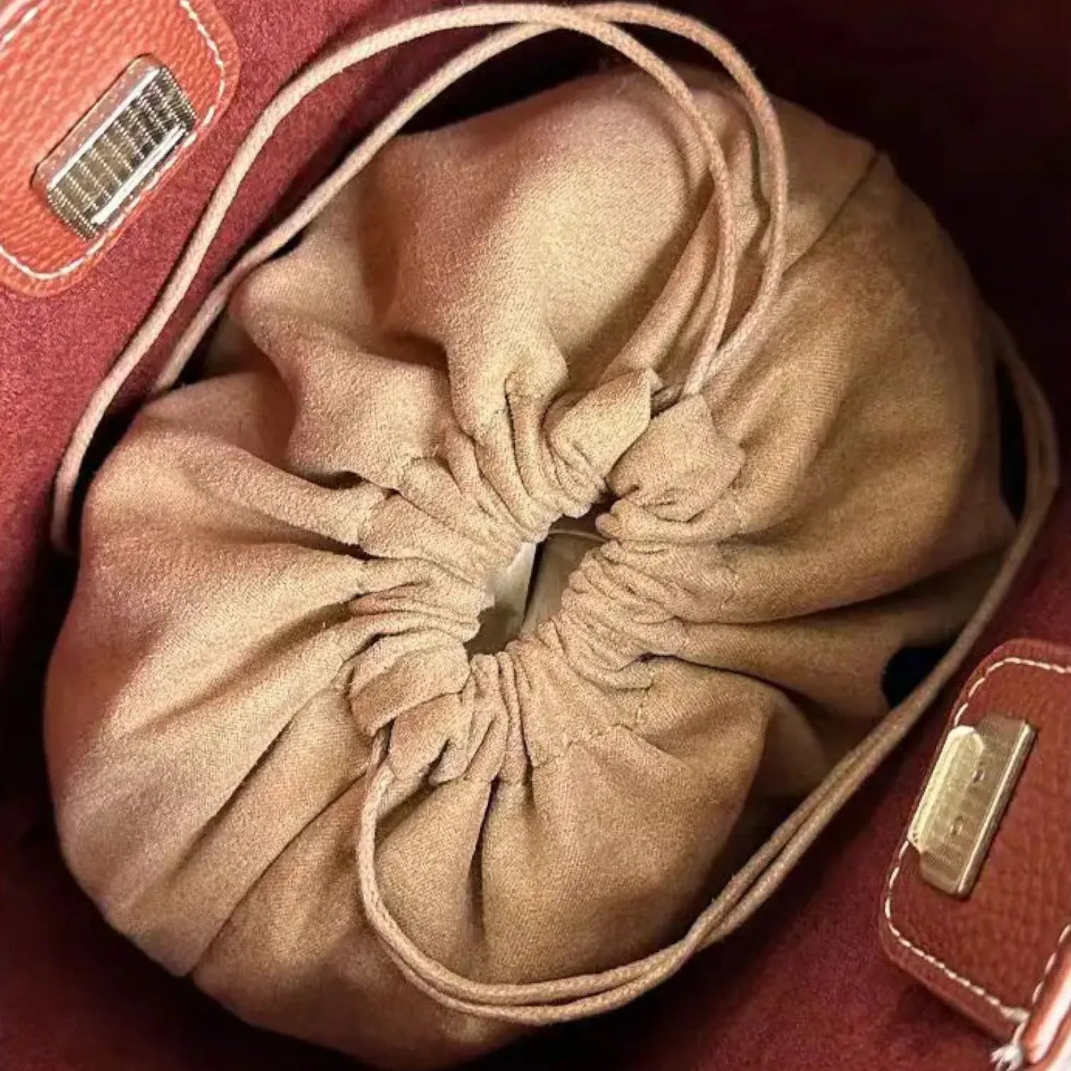 Sac cabas cuir rond Acajou