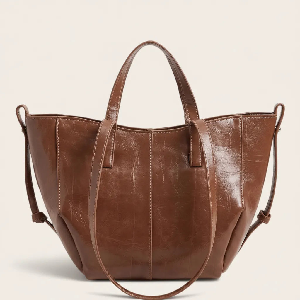 Sac cabas en cuir vegan crouté