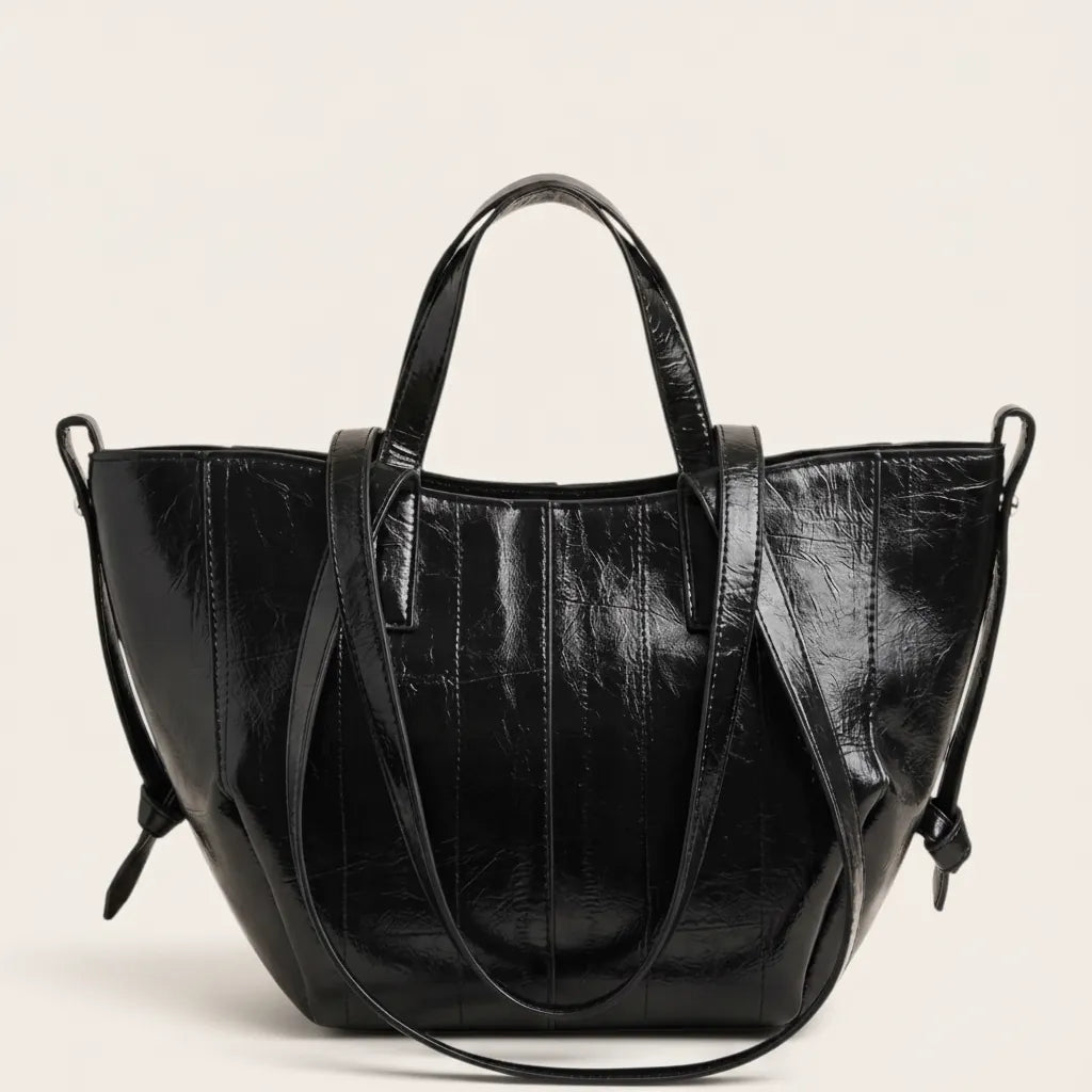 Sac cabas en cuir vegan crouté